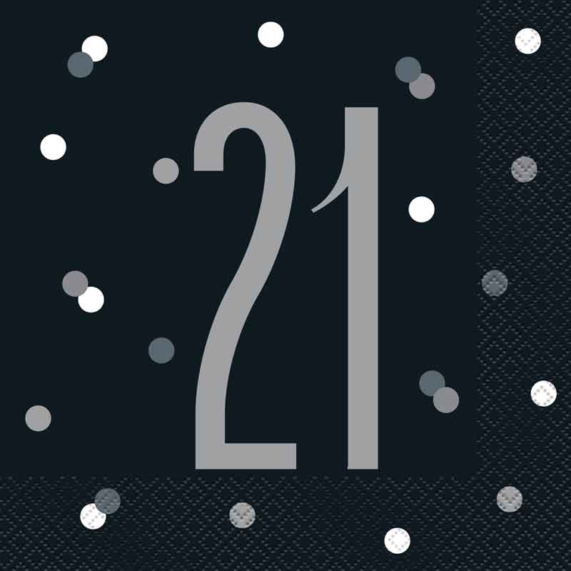 (16) GLITZ BLACK 21  L/NAPKINS