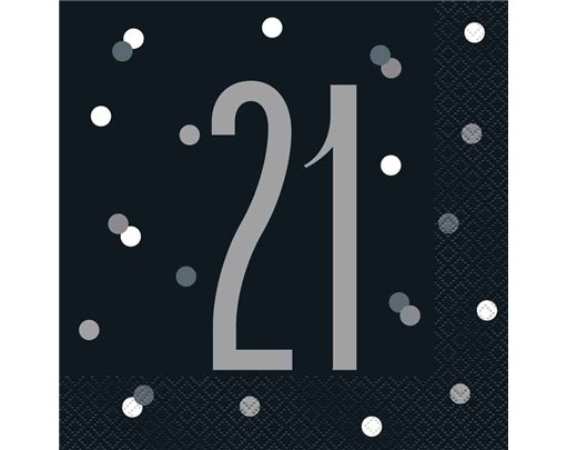 (16) GLITZ BLACK 21  L/NAPKINS