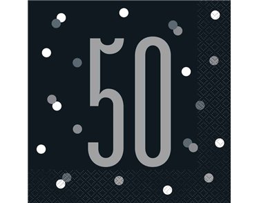 (16) GLITZ BLACK 50  L/NAPKINS