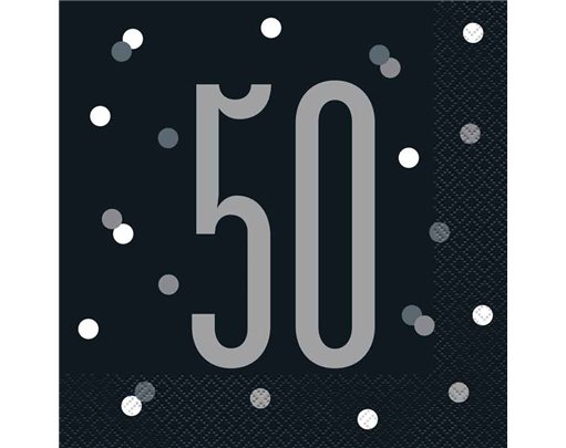 (16) GLITZ BLACK 50  L/NAPKINS