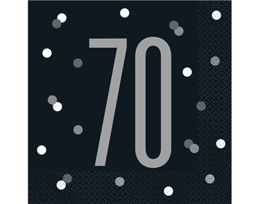 (16) GLITZ BLACK 70  L/NAPKINS