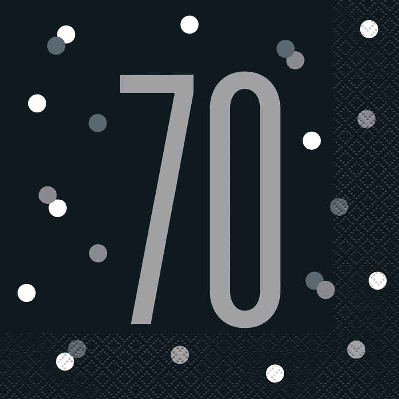 (16) GLITZ BLACK 70  L/NAPKINS
