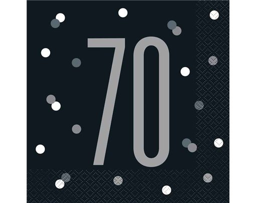 (16) GLITZ BLACK 70  L/NAPKINS
