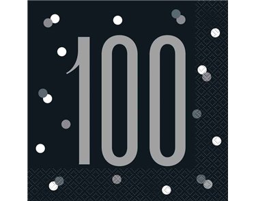 (16) GLITZ BLACK 100  L/NAPKINS