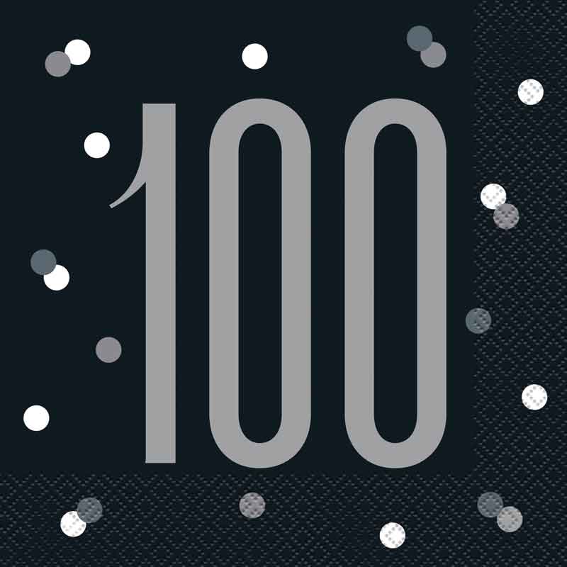(16) GLITZ BLACK 100  L/NAPKINS