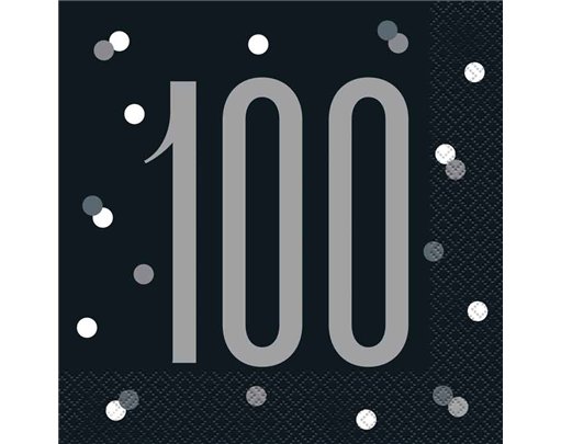 (16) GLITZ BLACK 100  L/NAPKINS