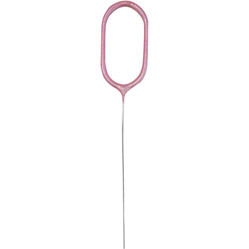 7in NUMERAL 0 PINK GLITZ SPARKLER