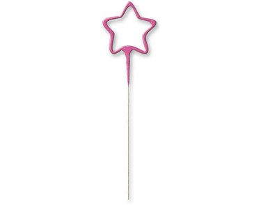 7in STAR SHAPE PINK GLITZ SPARKLER