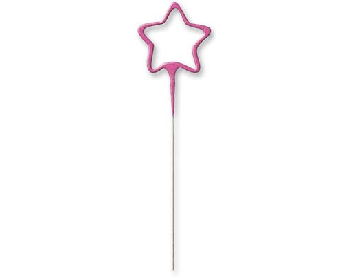 7in STAR SHAPE PINK GLITZ SPARKLER