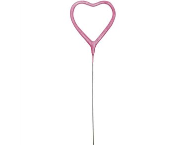 7in HEART SHAPE PINK GLITZ SPARKLER