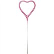 7in HEART SHAPE PINK GLITZ SPARKLER