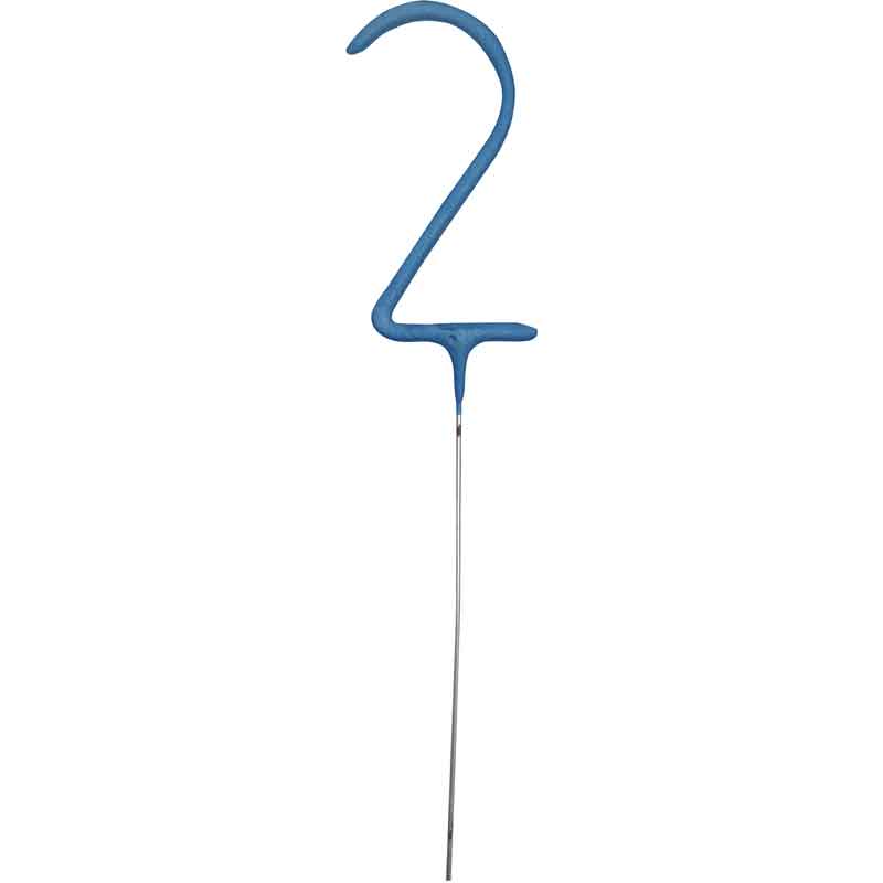 7IN NUMERAL 2 BLUE GLITZ CAKE SPARKLER