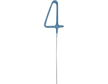 7IN NUMERAL 4 BLUE GLITZ CAKE SPARKLER