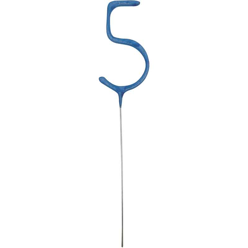 7IN NUMERAL 5 BLUE GLITZ CAKE SPARKLER