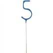 7IN NUMERAL 5 BLUE GLITZ CAKE SPARKLER