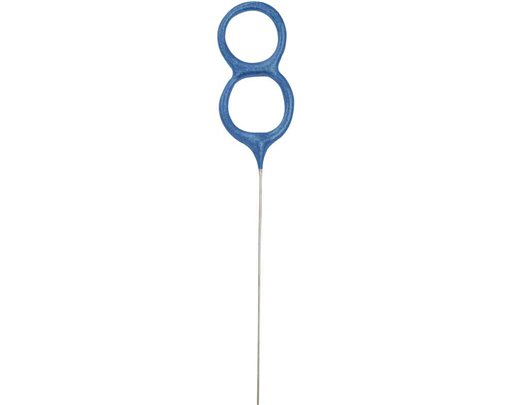 7IN NUMERAL 8 BLUE GLITZ CAKE SPARKLER