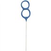 7IN NUMERAL 8 BLUE GLITZ CAKE SPARKLER