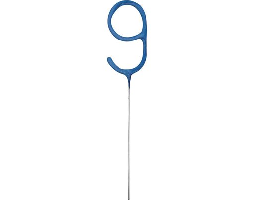 7IN NUMERAL 9 BLUE GLITZ CAKE SPARKLER