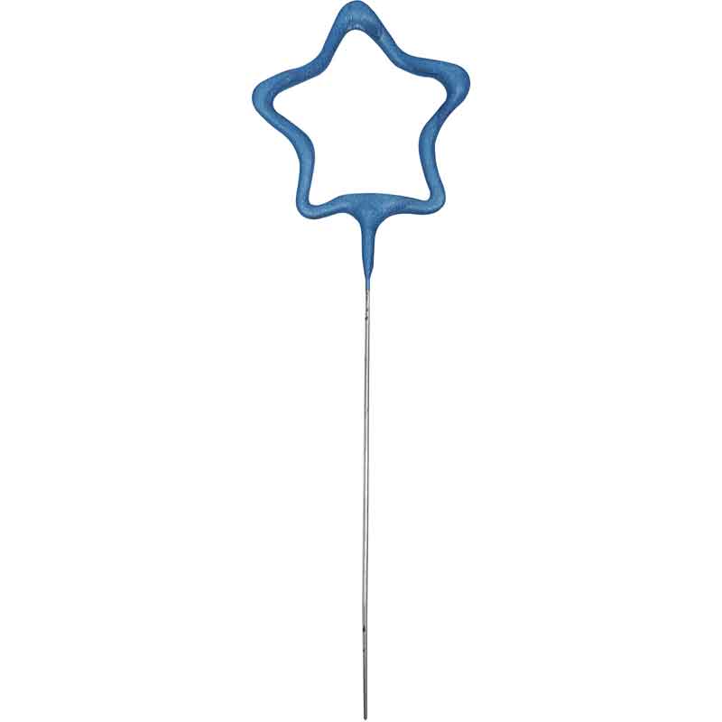 7in STAR SHAPE BLUE GLITZ SPARKLER