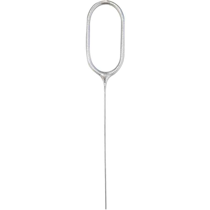 7in NUMERAL 0 SILVER GLITZ  SPARKLER
