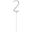 7in NUMERAL 2 SILVER GLITZ SPARKLER