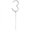7in NUMERAL 3 SILVER GLITZ SPARKLER