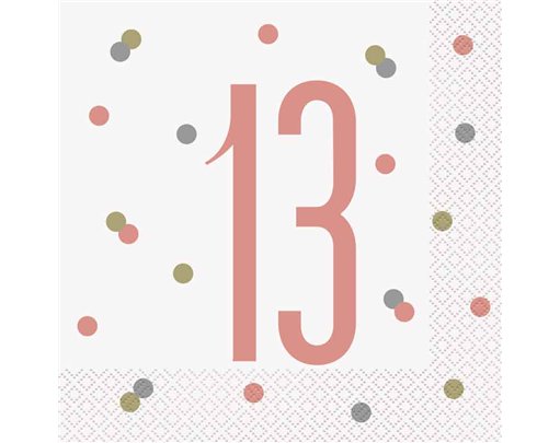 (16) GLITZ ROSE GOLD 13 L/NAPKINS