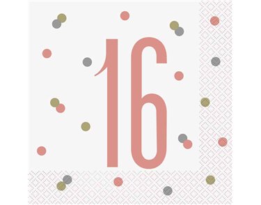 (16) GLITZ ROSE GOLD 16 L/NAPKINS