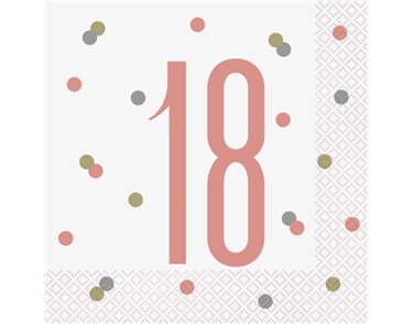 (16) GLITZ ROSE GOLD 18 L/NAPKINS