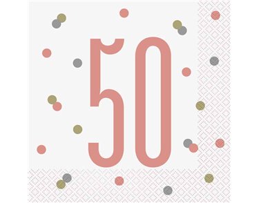 (16) GLITZ ROSE GOLD 50 L/NAPKINS