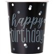 (8) 9oz GLITZ BLACK & SILVER DOTS CUPS
