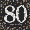 (16) 80TH GOLD SPARKLES L/NAPKINS