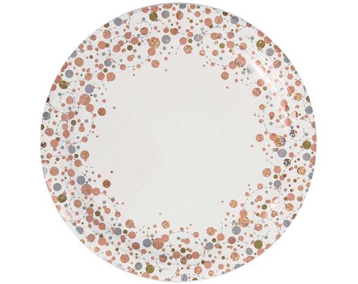 8PK 23cm SPARKLING FIZZ ROSE GOLD PLATES