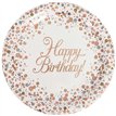 8PK 23cm HAPPY BIRTHDAY SPARKLING FIZZ ROSE GOLD PLATES
