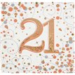 16PK 21ST BIRTHDAY SPARKLING FIZZ ROSE GOLD NAPKINS