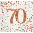 16PK 70TH BIRTHDAY SPARKLING FIZZ ROSE GOLD NAPKINS