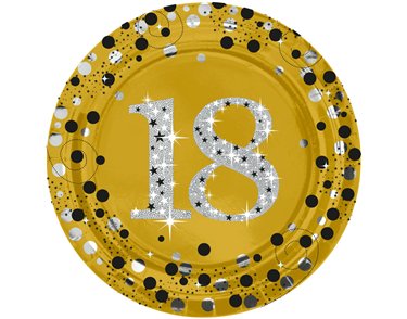 8PK 23cm MILESTONE 18 GOLD PLATES