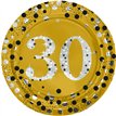 8PK 23cm MILESTONE 30 GOLD PLATES