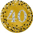 8PK 23cm MILESTONE 40 GOLD PLATES