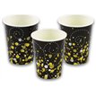 8PK 266ml SPARKLING FIZZ BLACK & GOLD CUPS