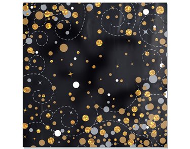 16PK SPARKLING FIZZ BLACK & GOLD NAPKINS