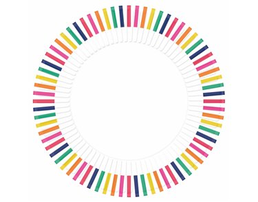 8PK 23cm HOORAY STRIPED PLATES