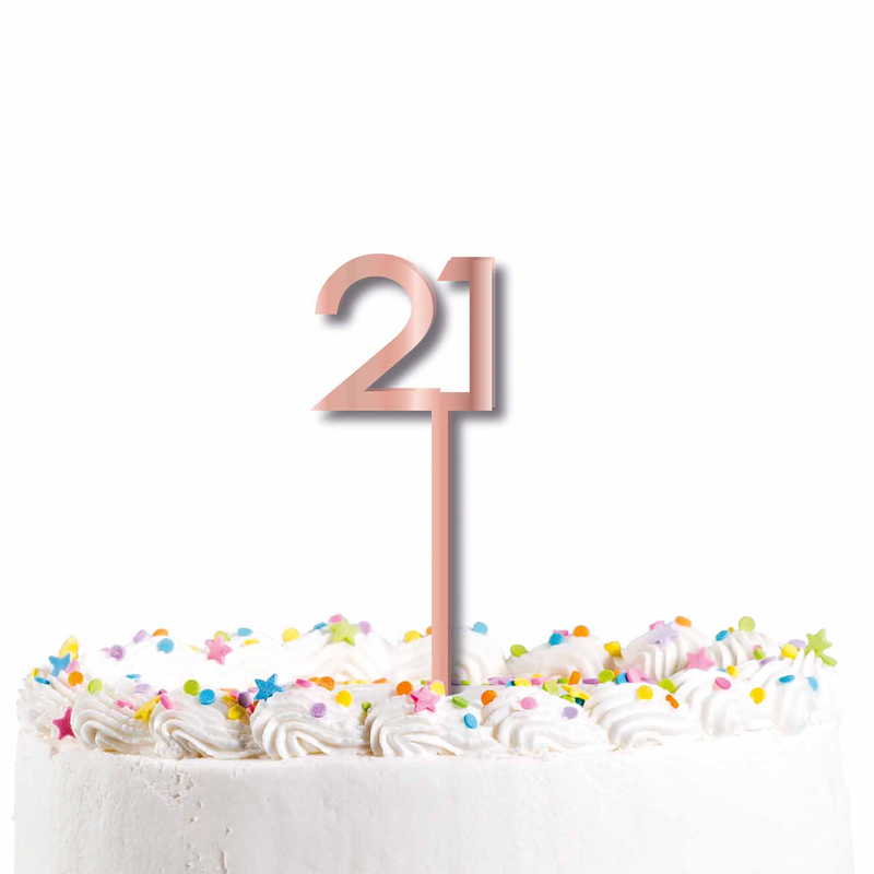 21ST ROSE GOLD CAKE TOPPER