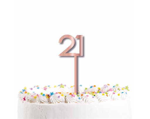 21ST ROSE GOLD CAKE TOPPER