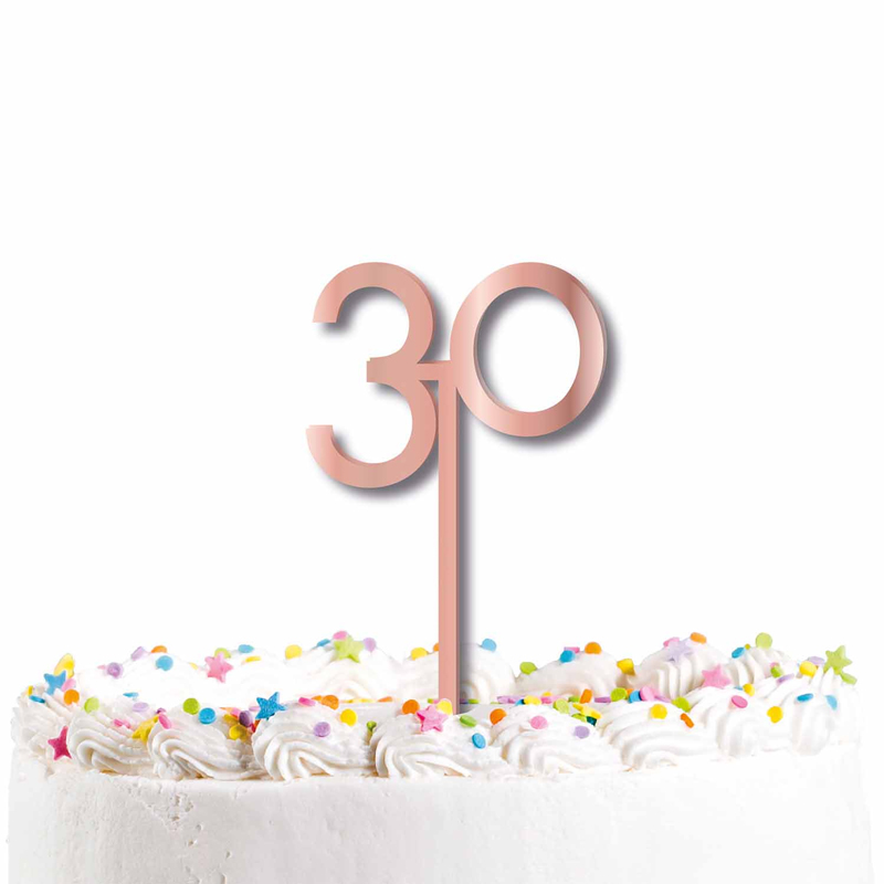 ROSE GOLD 30TH CAKE TOPPER