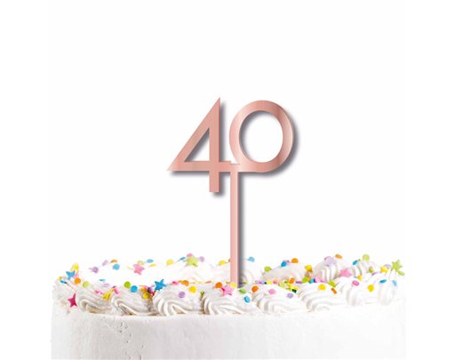 ROSE GOLD 40TH CAKE TOPPER