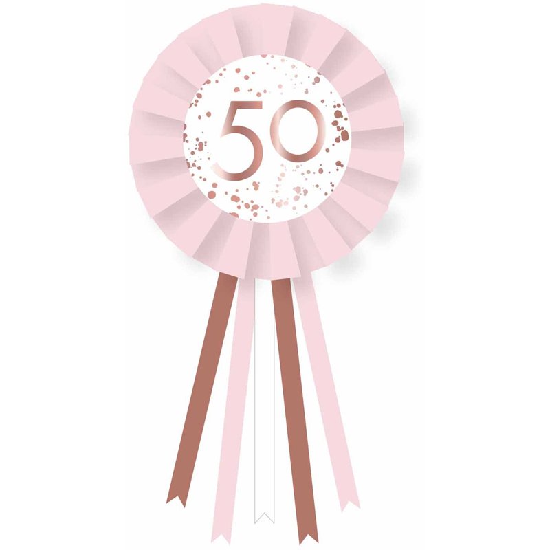 50TH ROSE GOLD ROSETTE