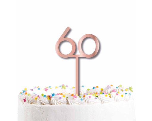 ROSE GOLD 60TH CAKE TOPPER