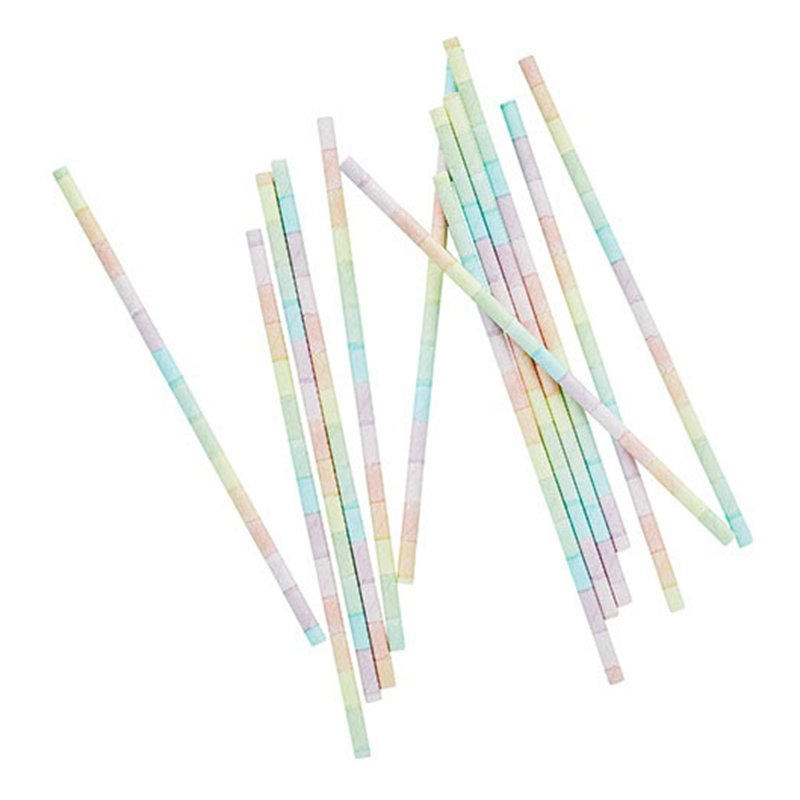 20PK ECO RAINBOW PAPER STRAWS
