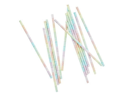 20PK ECO RAINBOW PAPER STRAWS